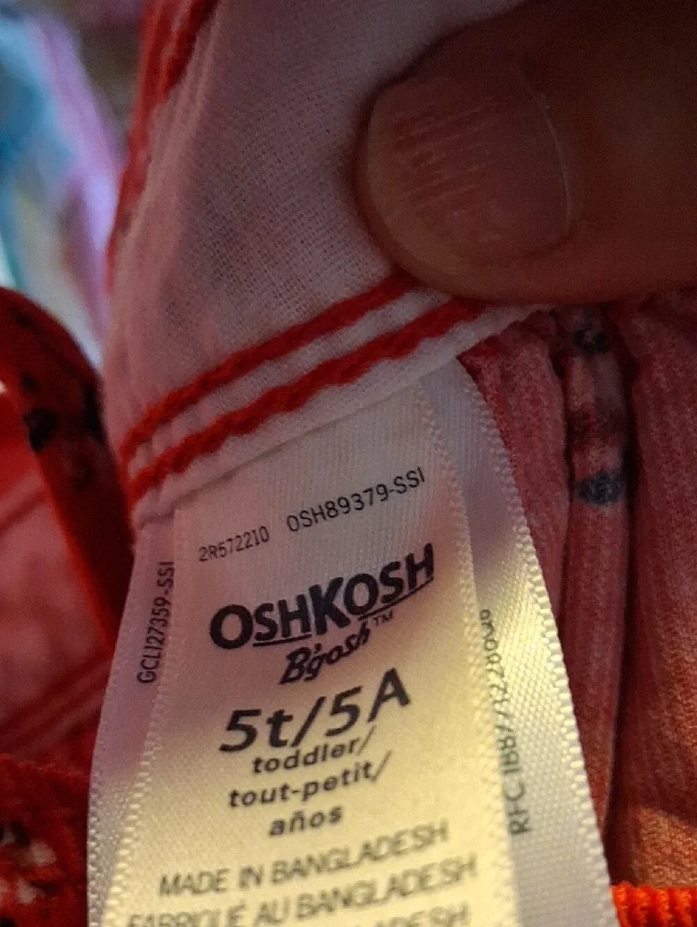 Adorable OshKosh B'gosh Red Floral Corduroy Pinafore Overall Dress